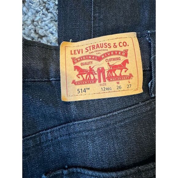 Levi's 514 Men's Straight Jeans W26 L27 Dark Wash Blue Denim - Picture 7 of 11